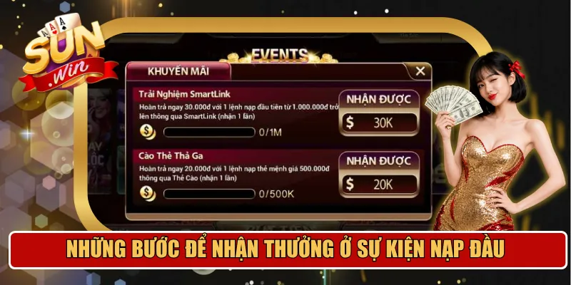 Những bước để nhận thưởng ở sự kiện nạp đầu